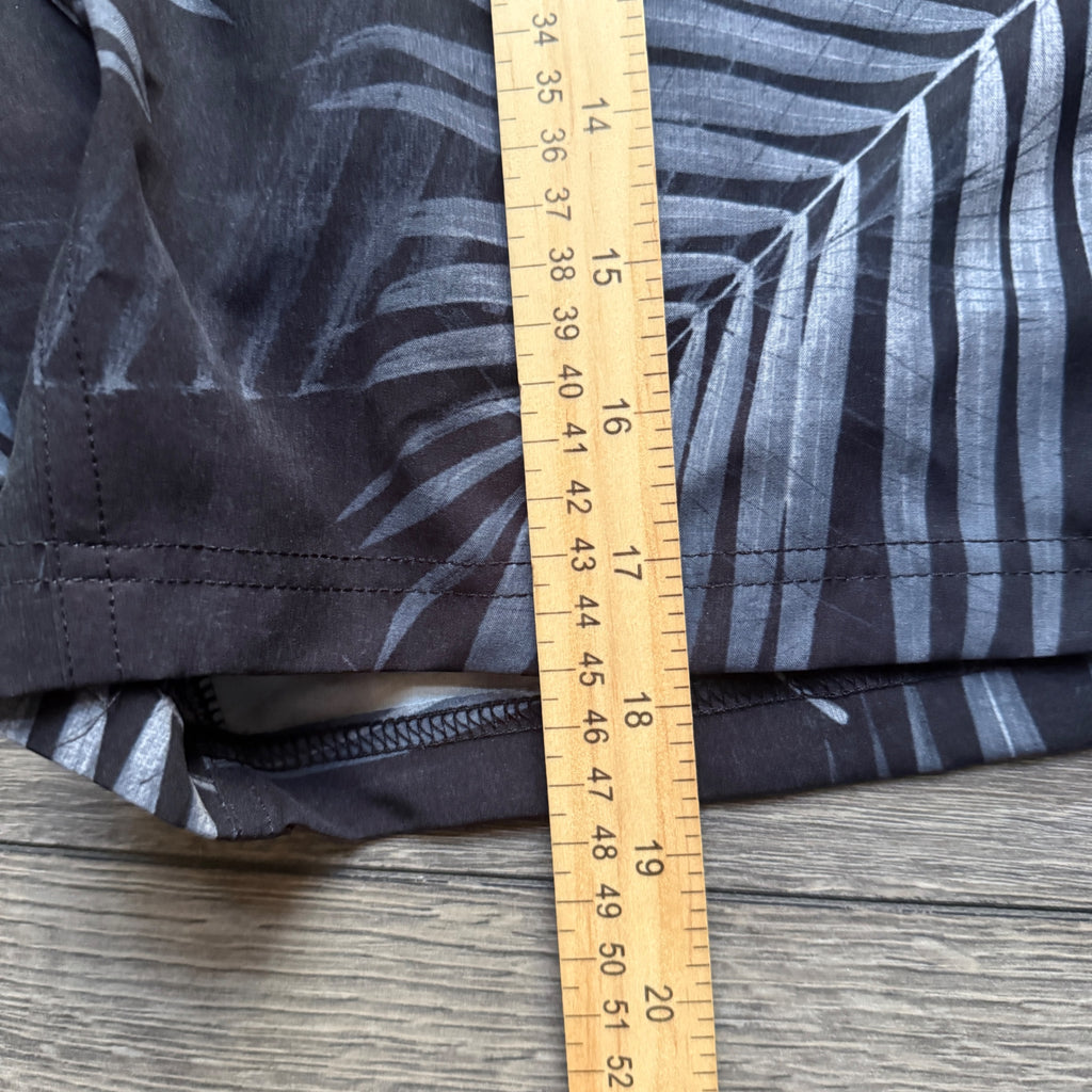 George Mens Athletic Jammer Swim Shorts 3XL Greystone Palm Leaf UPF 50+ New