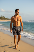 George Mens Athletic Jammer Swim Shorts 3XL Greystone Palm Leaf UPF 50+ New