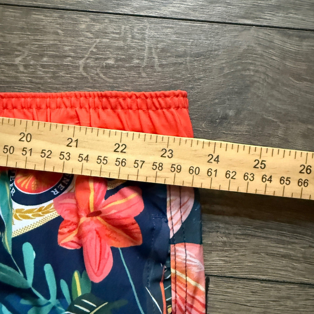 Miller Lite Mens Swim Trunks 3XL Tropical Floral Beer Can Print Board Shorts NEW