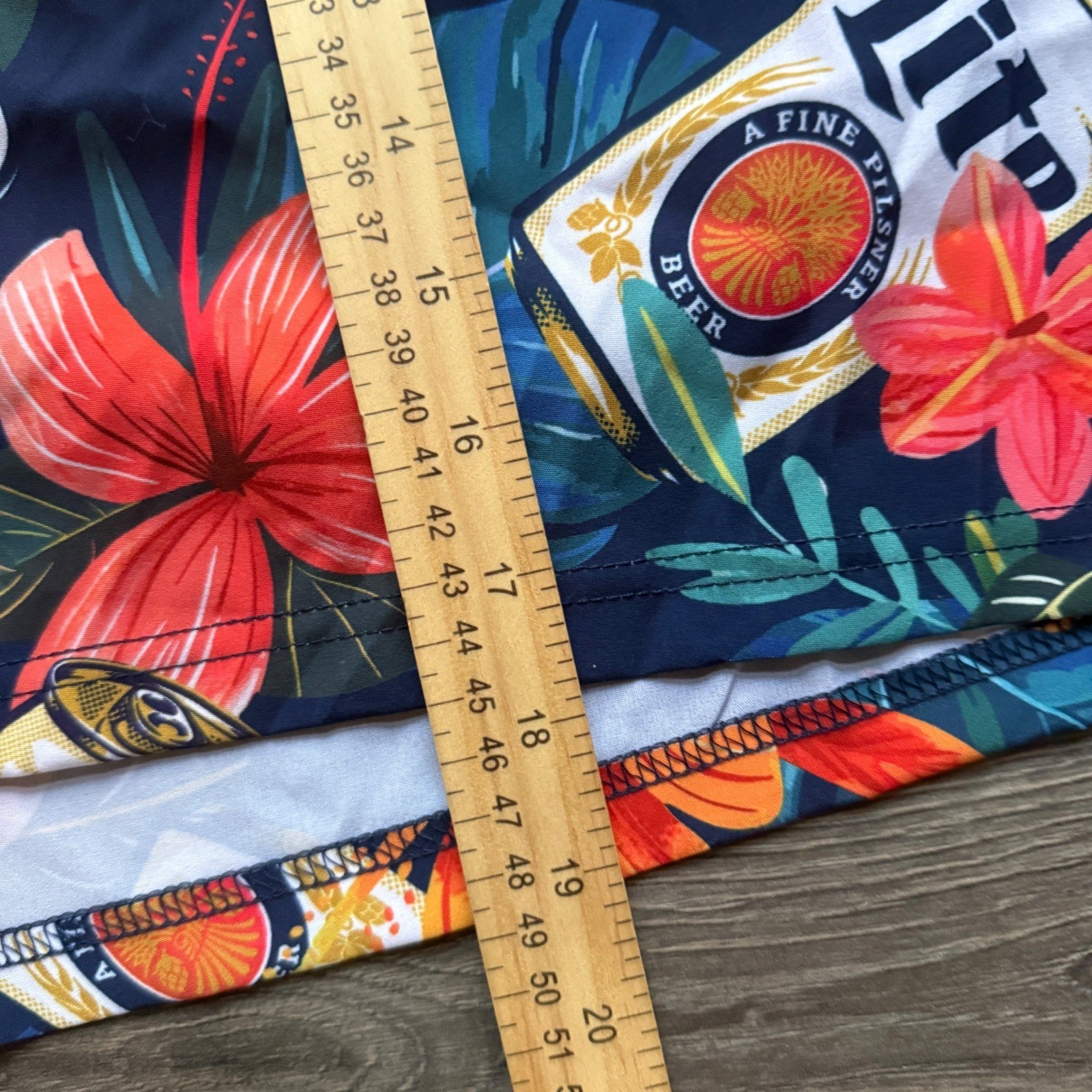 Miller Lite Mens Swim Trunks 3XL Tropical Floral Beer Can Print Board Shorts NEW