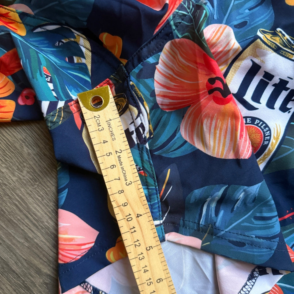 Miller Lite Mens Swim Trunks 3XL Tropical Floral Beer Can Print Board Shorts NEW