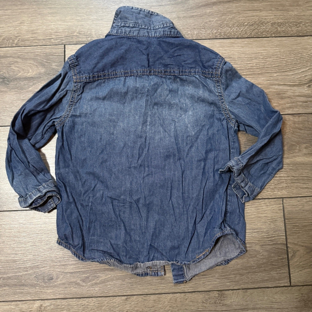 Genuine Kids from OshKosh Boys 4T Blue Denim Western Snap Shirt Long Sleeve