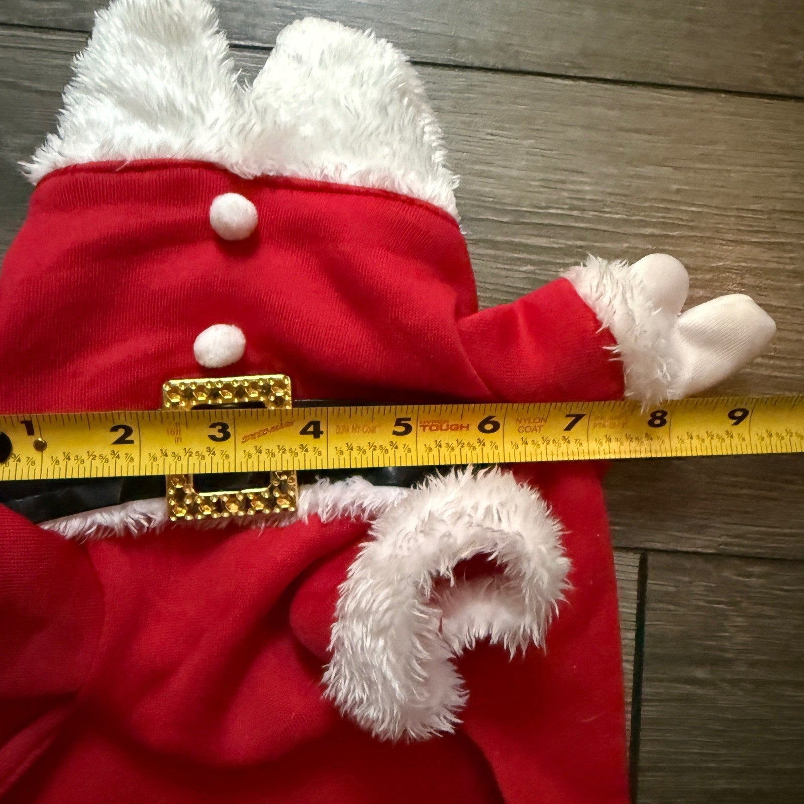Santa Claus Dog Costume Red White Faux Fur Christmas Pet Outfit Medium