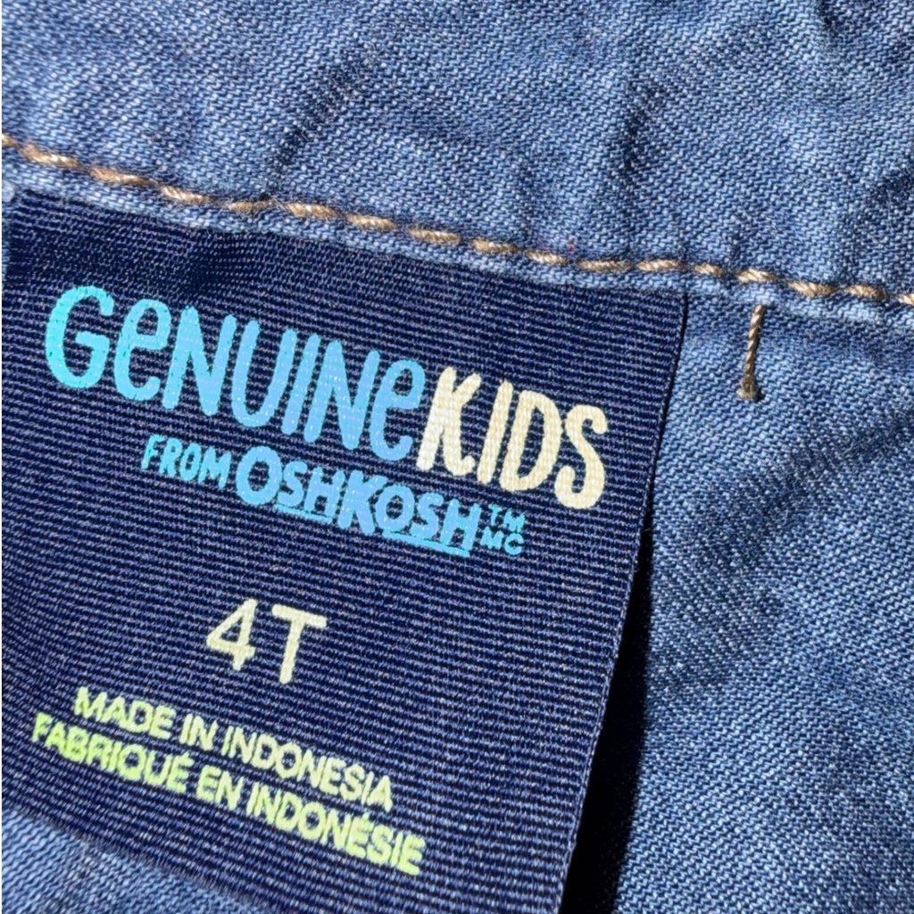 Genuine Kids from OshKosh Boys 4T Blue Denim Western Snap Shirt Long Sleeve