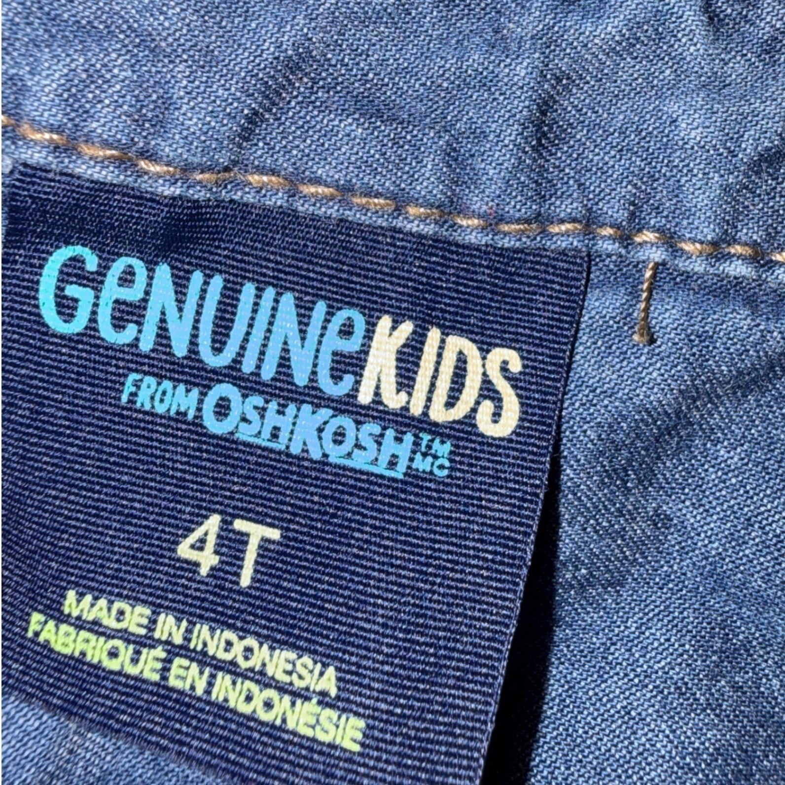 Genuine Kids from OshKosh Boys 4T Blue Denim Western Snap Shirt Long Sleeve